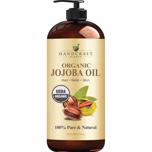 Handcraft Blends Handcraft Blends USDA Organic Jojoba Oil - Cold-Pressed 16 Fl Oz - 100% Pure And Natural - Premium Grade Carrier Oil For Skin And Hair - Hair And Body - Massage - Hexane-Free