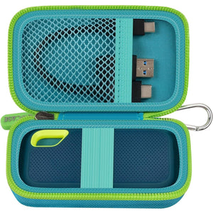 Hard Case Compatible With SanDisk 500GB/ 1TB/ 2TB/ 4TB Extreme Portable SSD - Up To 1050MB/s - USB-C, USB 3.2 Gen 2 - External Solid State Drive. Carrying Travel Holder For USB Cable -Green (Box Only),