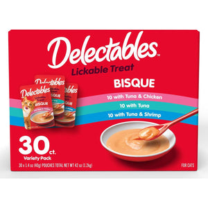 Hartz Delectables Bisque Cat Treat Lickable Wet Puree Chicken Variety 30 Count