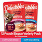 Hartz Delectables Bisque Wet Cat Treats, Senior Variety Pack, 12 Count, Lickable Soft Texture