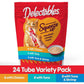 Hartz Delectables Squeeze Up Cat Treats, 24 Ct, Tuna & Shrimp, Lickable Wet Snack for Adult & Senior Cats