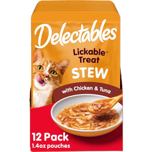 Hartz Delectables Stew Wet Cat Treats Variety Pack Chicken and Tuna 1.4 oz 12 Pack