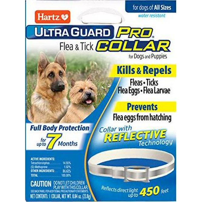 Hartz UltraGuard Pro Flea & Tick Collar for Dogs, Reflective, 7-Month Protection, 1 Count