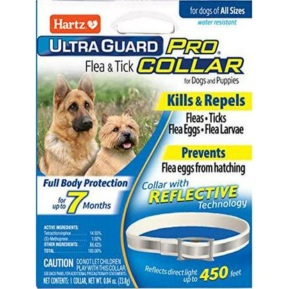 Hartz UltraGuard Pro Flea & Tick Collar for Dogs, Reflective, 7-Month Protection, 1 Count