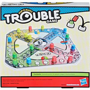 Hasbro Trouble Game, Pop-O-Matic Board, 2–4 Players, Ages 5+, Family Strategy Game, Packaging May Vary