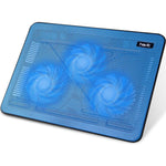 Havit HV-F2056 15.6-17 Inch Laptop Cooler Cooling Pad - Slim Portable USB Powered (3 Fans) (Blue),
