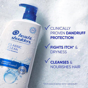 Head & Shoulders Head And Shoulders Classic Clean Dandruff Shampoo Twin Pack, Anti-Dandruff Daily Use, Paraben-Free, Color-Safe, 32.1 Fl Oz Each (Set Of 2)