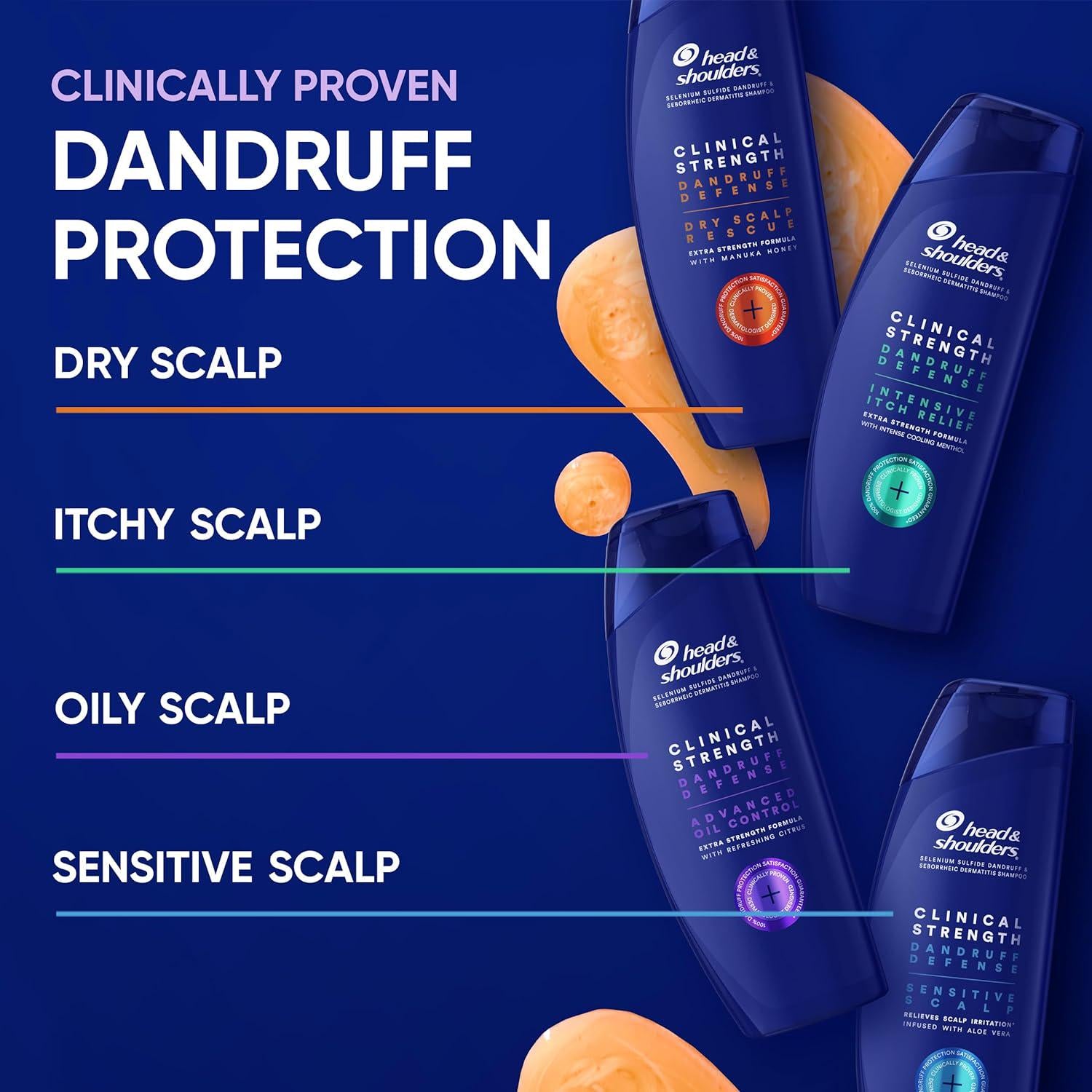 Head And Shoulders Clinical Dandruff Defense + Dry Scalp Rescue Shampoo 13.5 Oz Twin Pack,