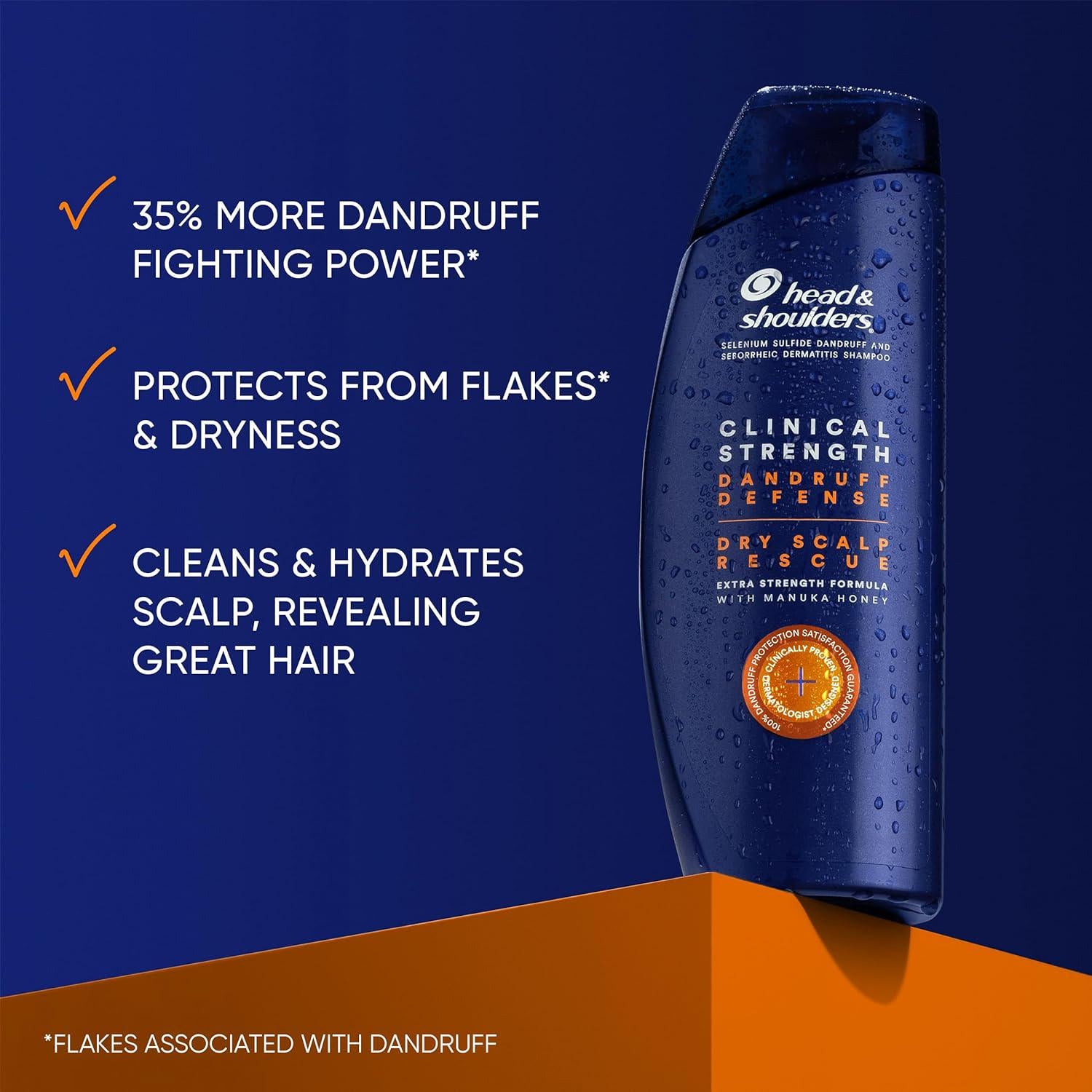 Head And Shoulders Clinical Dandruff Defense + Dry Scalp Rescue Shampoo 13.5 Oz Twin Pack,