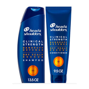 Head And Shoulders Dandruff Shampoo And Conditioner Set, Clinical Strength, Selenium Sulfide Formula, Dry Scalp Relief With Manuka Honey, Up To 100% Flake Protection, 13.5 And 9.1 Fl Oz, 2 Pack,