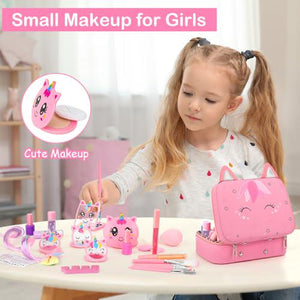 Heaning Kids Washable Makeup Kit, Real Play Makeup Set, Princess Dress-Up Toy for 3–12?Year?Old Girls