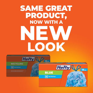 Hefty Blue Trash Bags, 13 Gallon, 60 Count