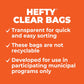 Hefty Clear Trash Bags, 13 Gallon, 60 Count