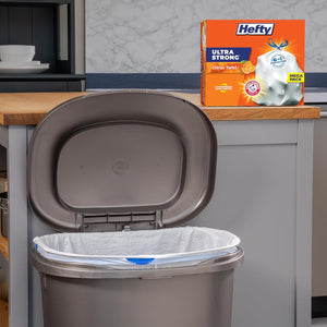 Hefty Ultra Strong 13 Gallon Trash Bags, Tall Kitchen Bags, Drawstring Closure, Continuous Odor Control, White Citrus Twist Scent, 110 Bags