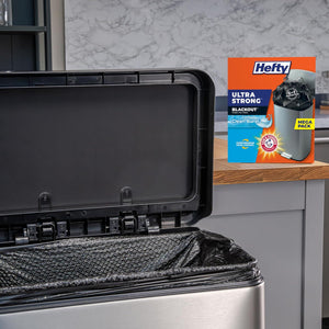 Hefty Ultra Strong 13 Gallon Trash Bags, Black, Tall Kitchen Trash Bags with Break-Resistant Drawstring Enclosure & Odor Control, 80 Bags