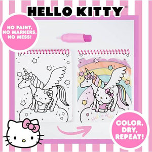 Horizon Group Hello Kitty Aqua Art Pad, 4 Reusable Water Reveal Pages, Mess-Free Painting Kit for Ages 3+