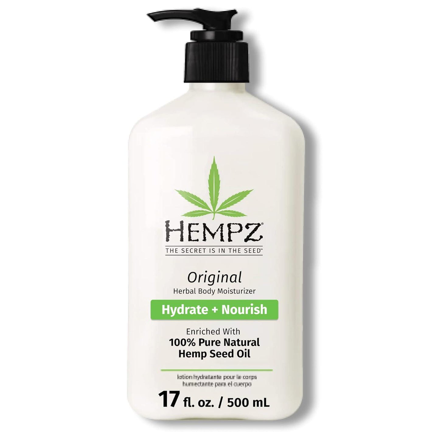 Hempz Hempz Original, Natural Hemp Seed Oil Body Moisturizer With Shea Butter And Ginseng, Original Scent, Floral Banana, 17 Fl.Oz ( Packaging May Vary )