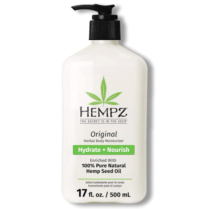 Hempz Hempz Original, Natural Hemp Seed Oil Body Moisturizer With Shea Butter And Ginseng, Original Scent, Floral Banana, 17 Fl.Oz ( Packaging May Vary )