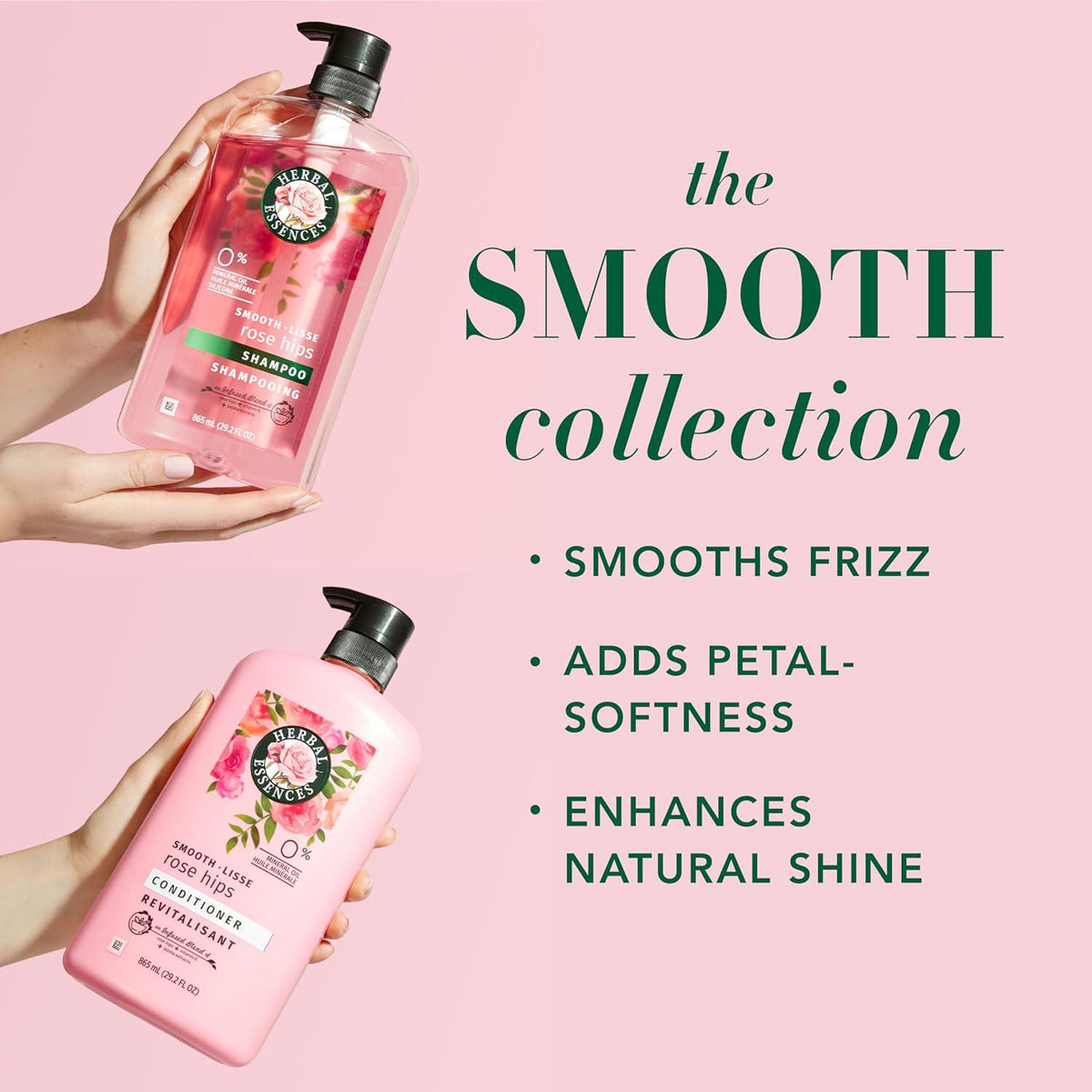 Herbal Essences Herbal Essences Shampoo And Conditioner Set, Smooth Collection, Paraben-Free, Color-Safe, With Rose Hips And Vitamin E, 29.2 Fl Oz Each, 2-Pack