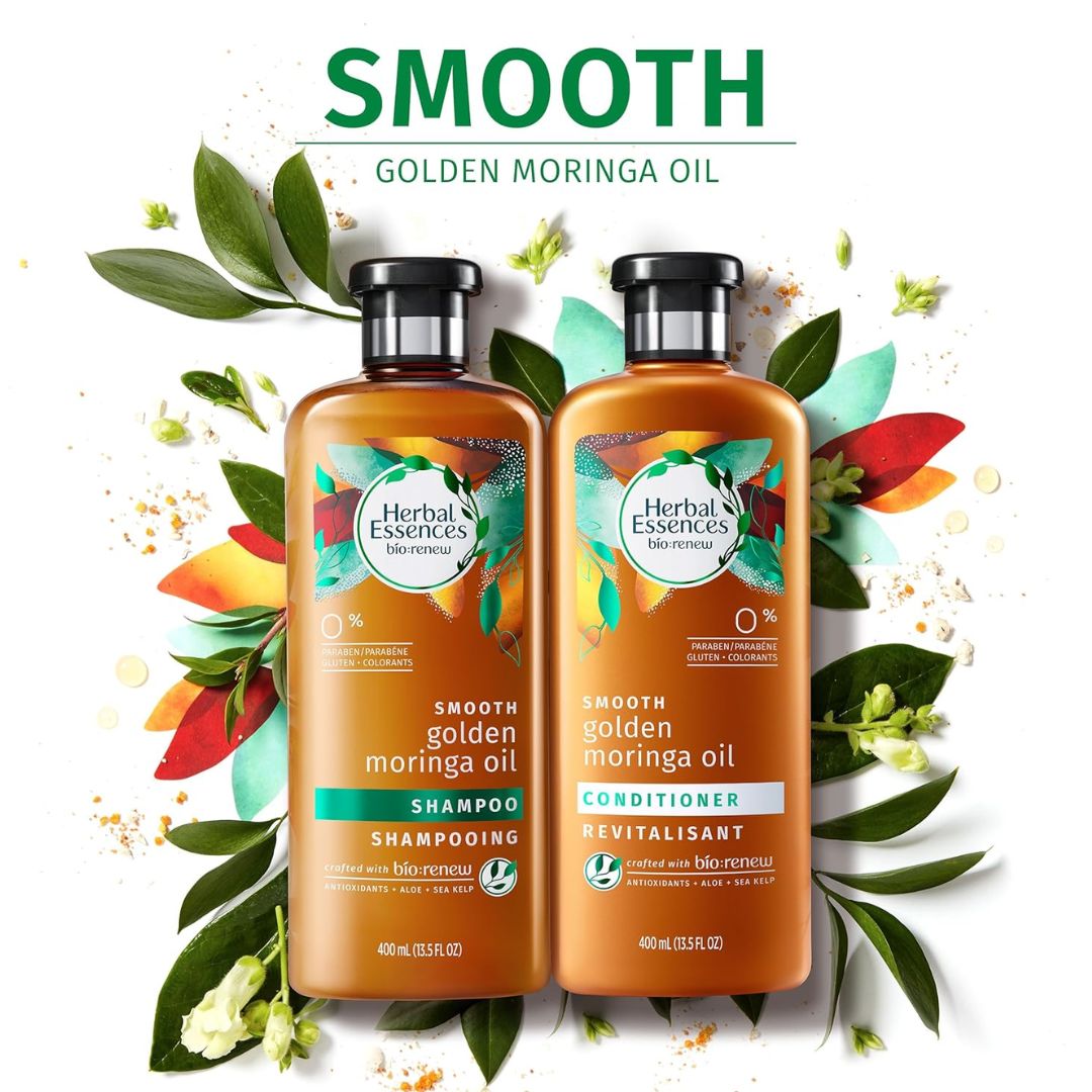 Herbal Essences Bio:Renew Golden Moringa Oil Smooth Shampoo & Conditioner 400ml,8001090222725,