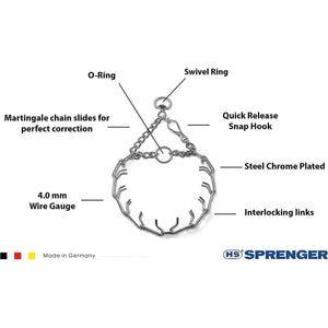 Herm Sprenger Pet Supply Imports Chrome Plated Training Collar With Quick Release Snap For Dogs, X-Large, 4mm, 24-Inch,