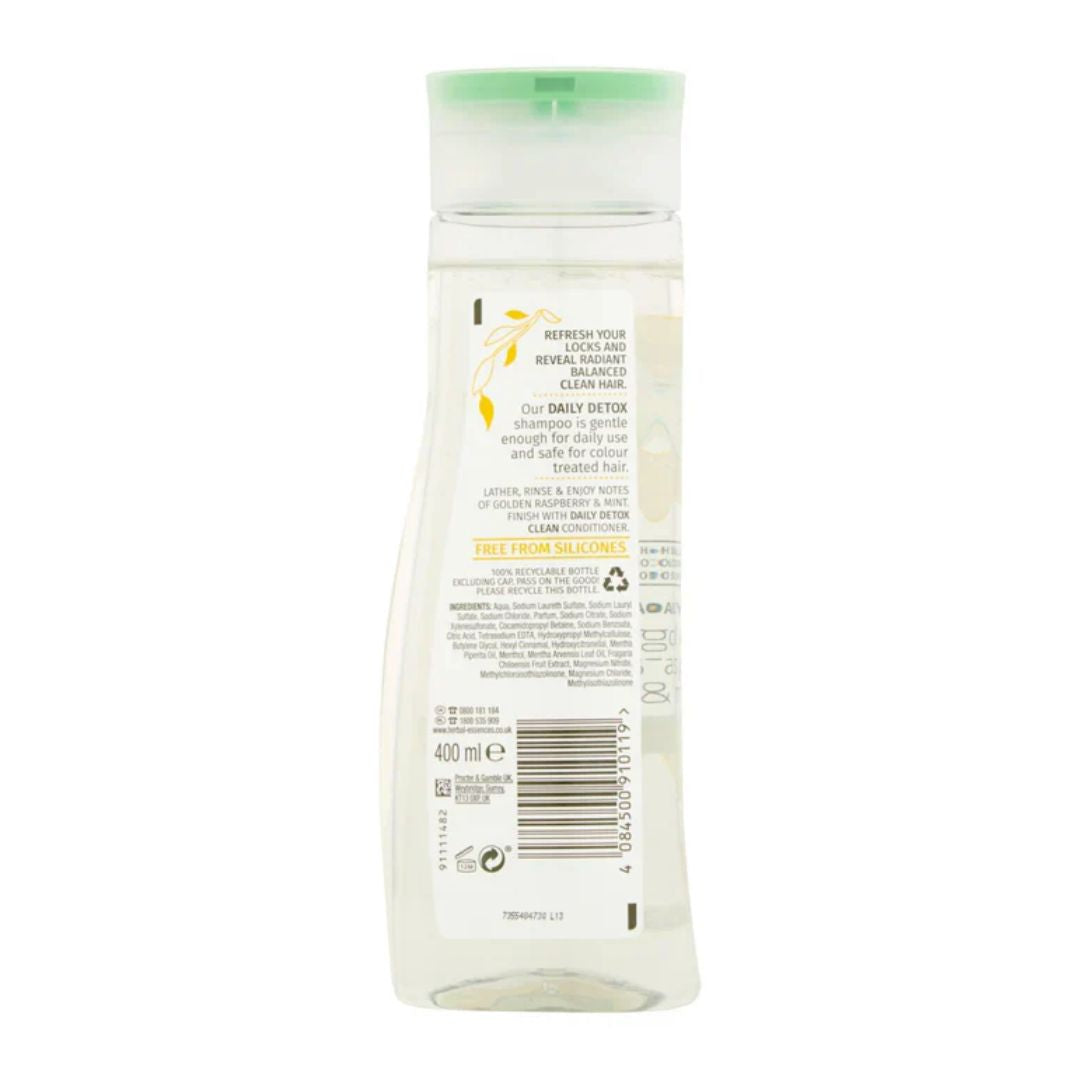 Herbal Essences Golden Raspberry & Mint Daily Detox Clean Shampoo 400ml,4084500910119,