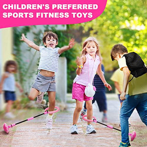 Hewog Skip Ball Flashing Wheel Foldable Swing Ball Fitness Toy for Kids Girls Boys Age 5 to 10 and Adults