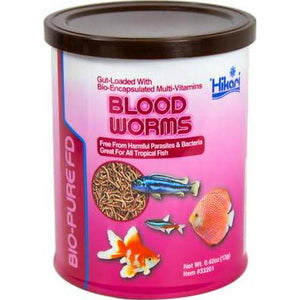 Hikari Bio-Pure Freeze-Dried Blood Worms, 0.42 oz, Nutrient-Rich Fish Food for Freshwater & Marine Pets