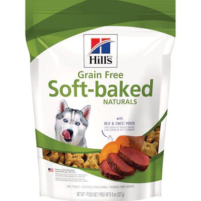 Hill's Grain-Free Soft-Baked Naturals Dog Treats, Beef & Sweet Potato, All Life Stages, 8 oz Bag
