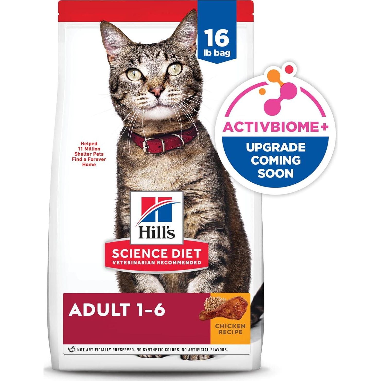 Hill's Science Diet Adult 1-6, Adult 1-6 Premium Nutrition, Dry Cat Food, Chicken Recipe, 16 Lb Bag,