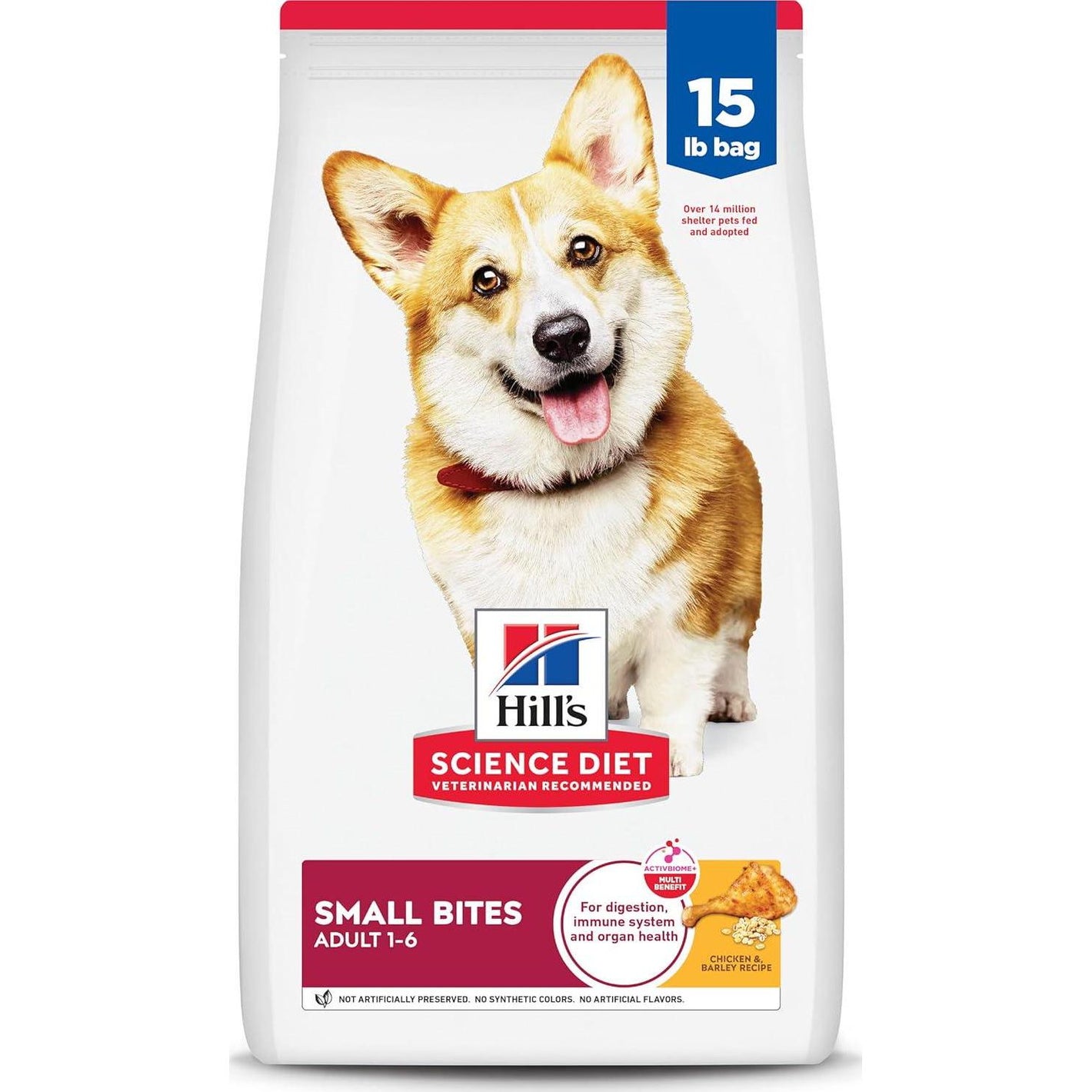 Hill’s Science Diet Adult 1–6 Dry Dog Food Chicken & Barley Small Kibble 15 lb Bag