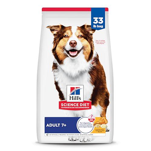 Hill's Science Diet Adult 7+ Dry Dog Food, 33 lb Bag, Chicken, Brown Rice & Barley for Senior Dog Health