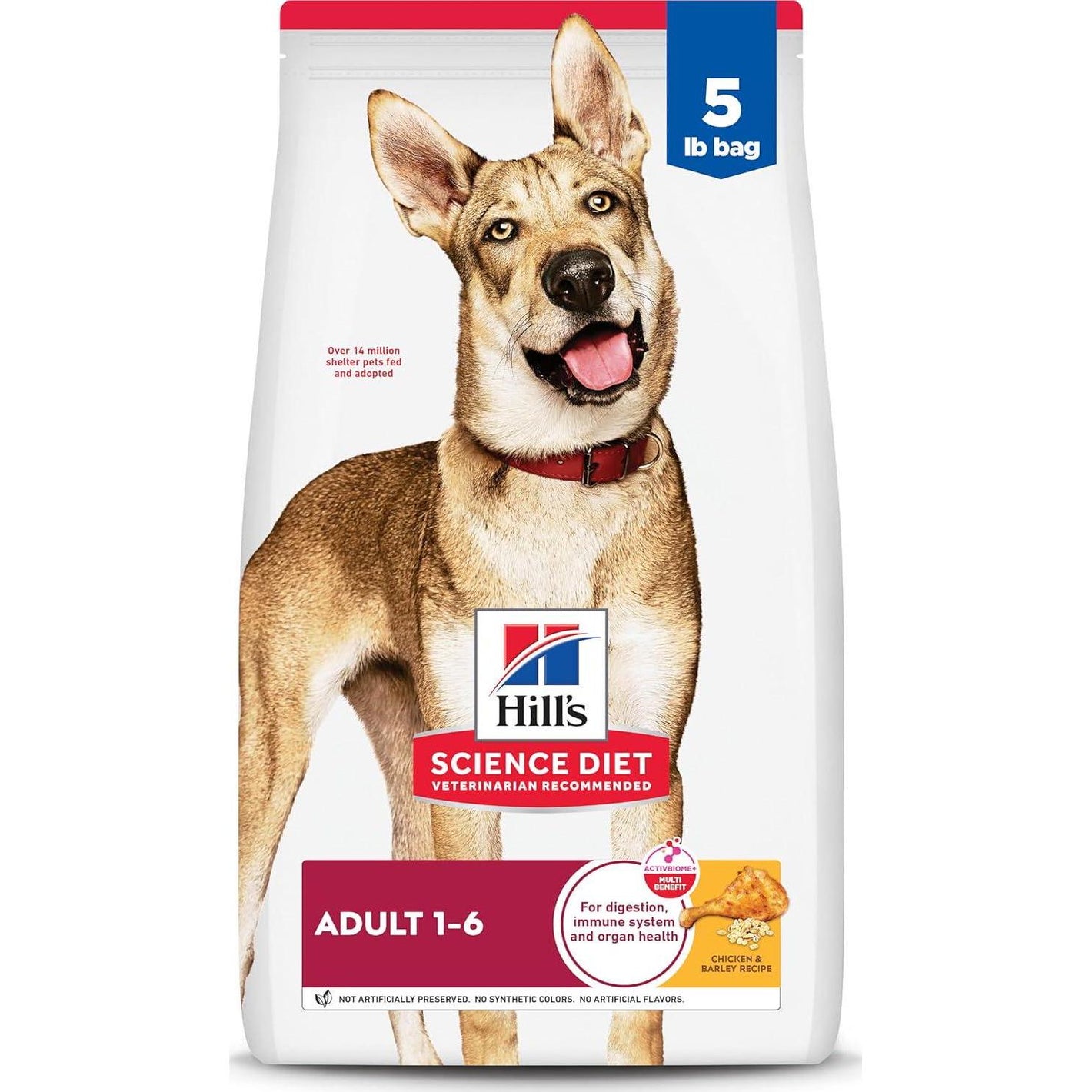 Hill's Science Diet Adult Dog Food 5 lb Bag Chicken and Barley Recipe Premium Nutrition for Dogs Ages 1 to 6