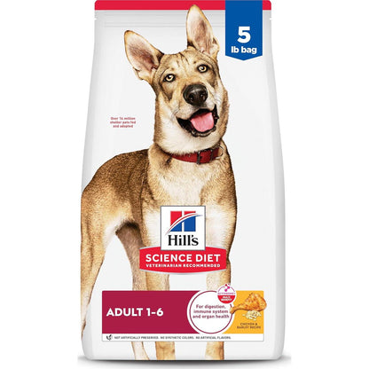 Hill's Science Diet Adult Dog Food 5 lb Bag Chicken and Barley Recipe Premium Nutrition for Dogs Ages 1 to 6