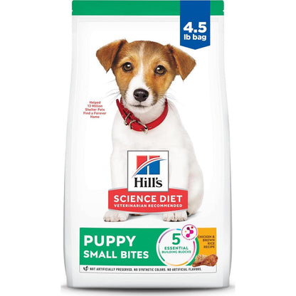 Hill's Science Diet Puppy Small Kibble Dry Dog Food Chicken and Brown Rice 4.5 lb Bag