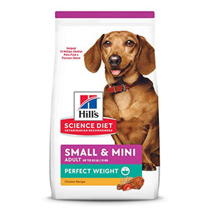 Hill's Science Diet Perfect Weight Small and Mini Adult Dog Food Chicken Recipe 12.5 lb Dry Bag