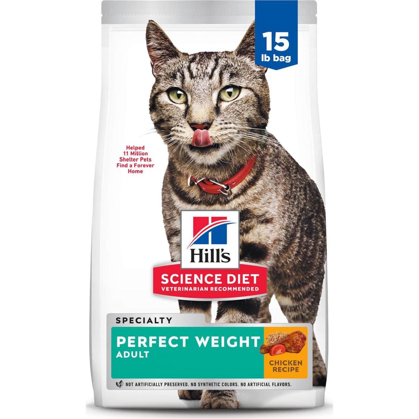 Hill's Science Diet Perfect Weight Cat Food 15 lb Bag Chicken Recipe for Adult Cats Weight Management Support
