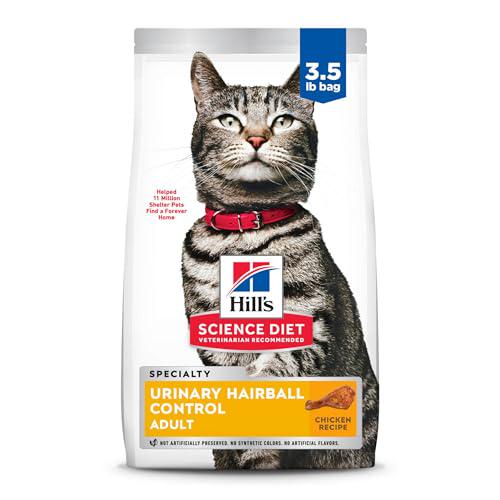 Hill's Science Diet Urinary Hairball Control Adult Dry Cat Food Chicken Recipe 3.5 lb Bag