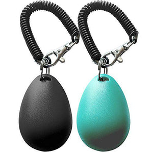 HOAOoo Dog Training Clicker, Black + Blue with Wrist Strap, Clicker for Obedience and Puppy Training