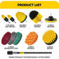 Holikme 11 Piece Drill Brush Attachment Set Scouring Pads Power Scrubber Brush Scrub Pads For Bathroom Surfaces, Floor, Tub, Shower, Grout, Tile, Corners,Cleaning Brush,