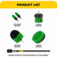 Holikme 6Pack Drill Brush Power Scrubber Cleaning Brush Extended Long Attachment Set All Purpose Drill Scrub Brushes Kit For Grout, Floor, Tub, Shower, Tile, Bathroom Scrub Brush Green,