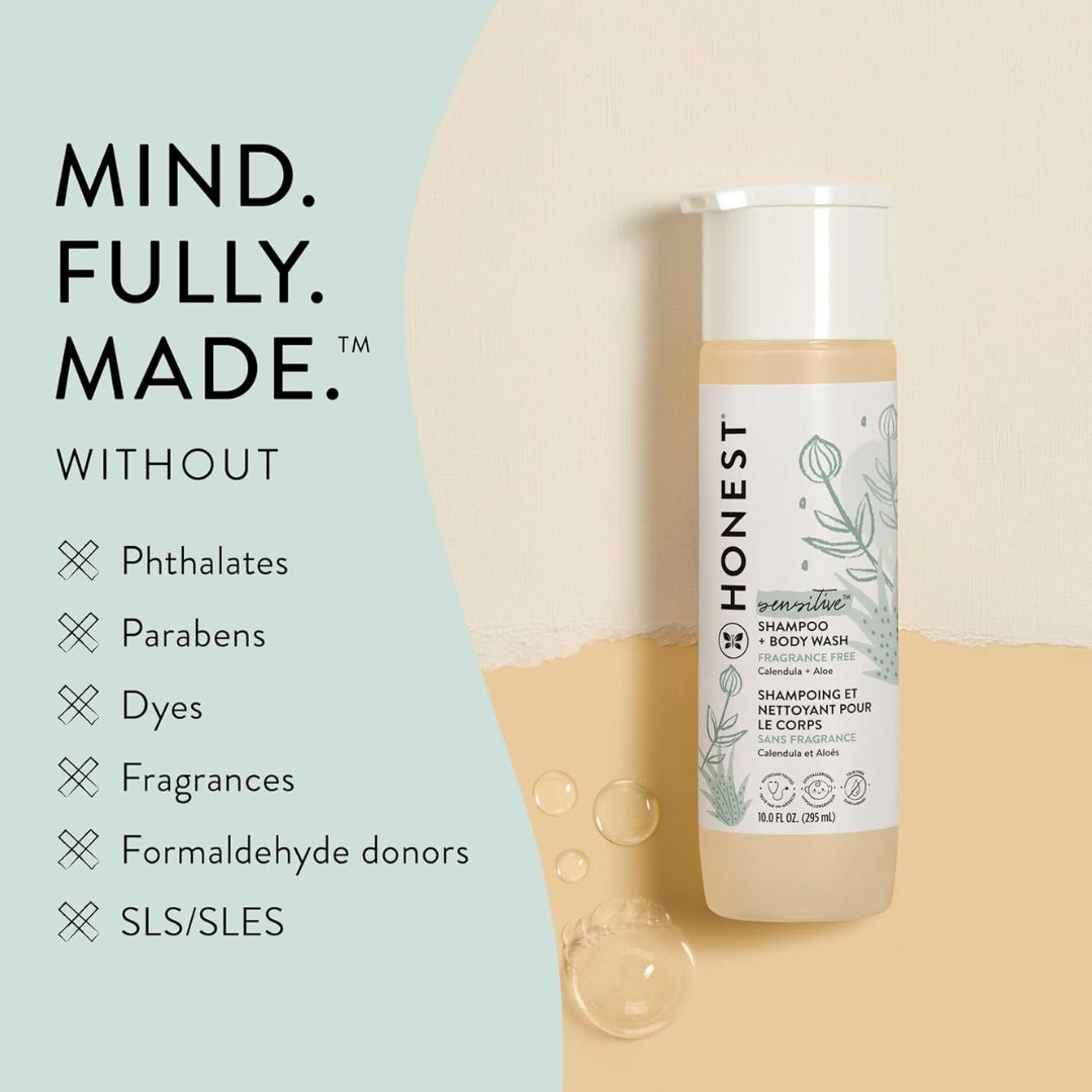 Honest Sensitive Fragrance Free Shampoo + Body Wash 295ml,810022911365