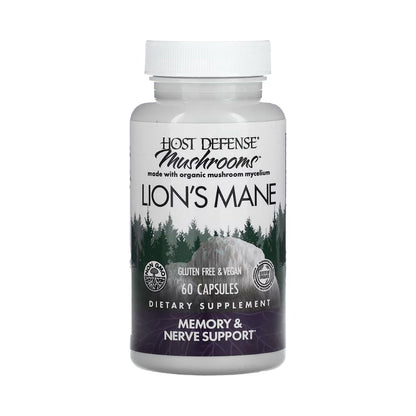 Host Defense Mushrooms Lion's Mane For Memory & Nerve Support Capsules