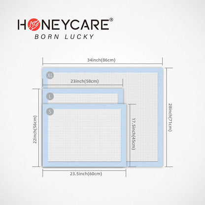 Honey Care All Absorb Dog Training Pads 120 Count Small 17.5 x 23.5 Ultra Absorbent Leak Proof 5 Layer Blue