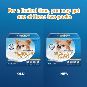 Honey Care All Absorb Dog Training Pads 120 Count Small 17.5 x 23.5 Ultra Absorbent Leak Proof 5 Layer Blue