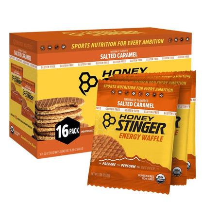 Honey Stinger Organic Gluten-Free Salted Caramel Waffle Energy Stroopwafels, Sports Nutrition, 16 Waffles (1696oz)