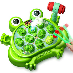 Hoperock Whack A Frog Toy for Kids Ages 2–5, Light-Up Game with 5 Modes, Music & Spray Effects