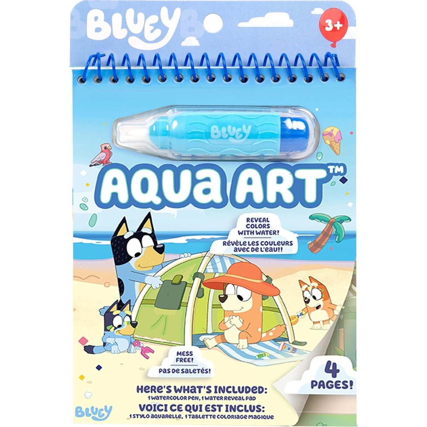 Bluey Aqua Art Kit by Horizon Group, No Mess Water Reveal Pages with Pen, Activity Toy for Ages 3+