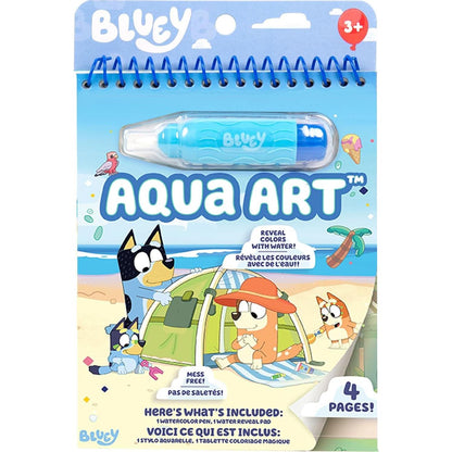 Bluey Aqua Art Kit by Horizon Group, No Mess Water Reveal Pages with Pen, Activity Toy for Ages 3+