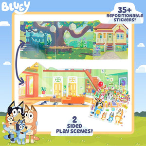 Bluey Sticker Playset by Horizon Group 2 Scenes 35 Reusable Puffy Stickers Great for Travel and Play
